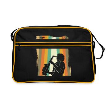 Saxophone rétro - Sac Retro - noir/or - Devant