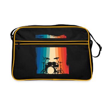 Bande rétro de cadeau d'instrument de batteur - Sac Retro - noir/or - Devant