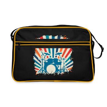 Bande rétro de cadeau d'instrument de batteur - Sac Retro - noir/or - Devant
