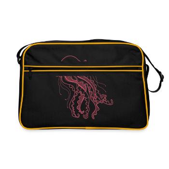 Qualle - Retro Tasche - Schwarz/Gold - Vorne