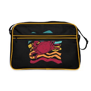 Cancer du crabe crustacés de mer cadeau animal marin - Sac Retro - noir/or - Devant