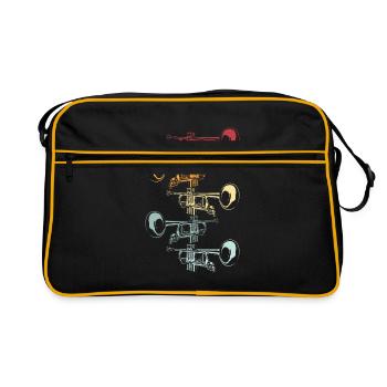 Trompette Gift Orchestra Instrument Music Band - Sac Retro - noir/or - Devant