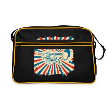 Trompette Gift Orchestra Instrument Music Band - Sac Retro - noir/or - Devant
