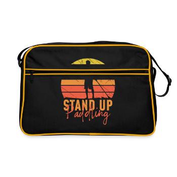 Sports nautiques sup surf paddle paddle - Sac Retro - noir/or - Devant