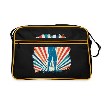 Sports nautiques sup surf paddle paddle - Sac Retro - noir/or - Devant