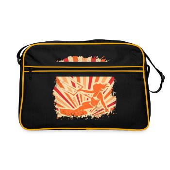Kitesurfing kitesurfing kiteboarding cadeau surf - Sac Retro - noir/or - Devant