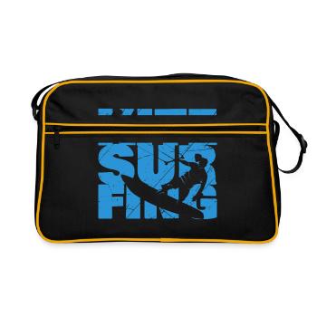 Kitesurfing kitesurfing kiteboarding cadeau surf - Sac Retro - noir/or - Devant