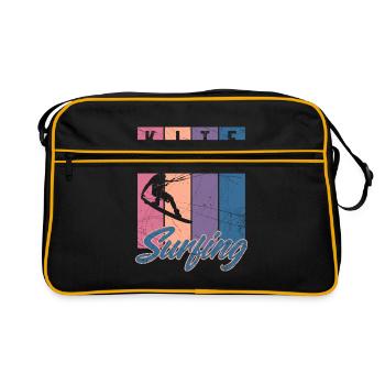 Kitesurfing kitesurfing kiteboarding cadeau surf - Sac Retro - noir/or - Devant