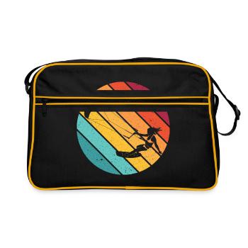 Kitesurfing kitesurfing kiteboarding cadeau surf - Sac Retro - noir/or - Devant