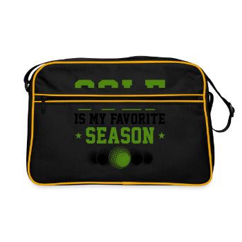 Golf Is My Favorite Season Golf Player Golfing Gol - Retro Tasche - Schwarz/Gold - Vorne