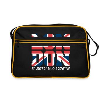 London - Retro Tasche - Schwarz/Gold - Vorne