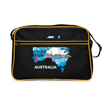 Australie - Sac Retro - noir/or - Devant