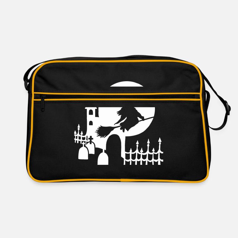 Halloween - Sorcière cimetière - blanc Sac Retro