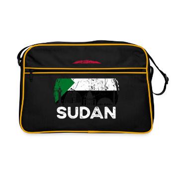 Soudan Afrique Idée cadeau - Sac Retro - noir/or - Devant