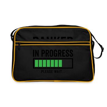 Banker In Progress Please Wait Bookkeeper Finance - Retro Tasche - Schwarz/Gold - Vorne