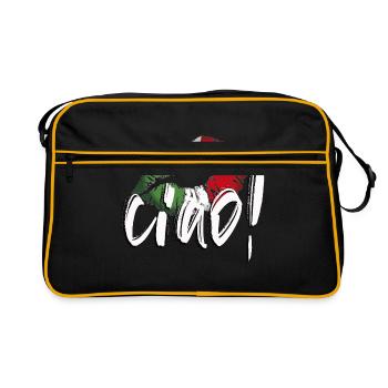 hallo - Retro Tasche - Schwarz/Gold - Vorne