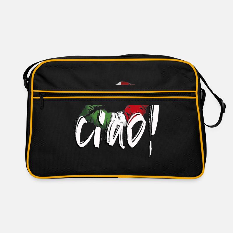hallo - Retro Tasche - Schwarz/Gold