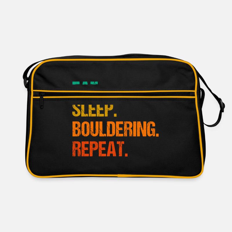 Eat Sleep Bouldering Repeat Rock Boulder Climbing Retro Tasche
