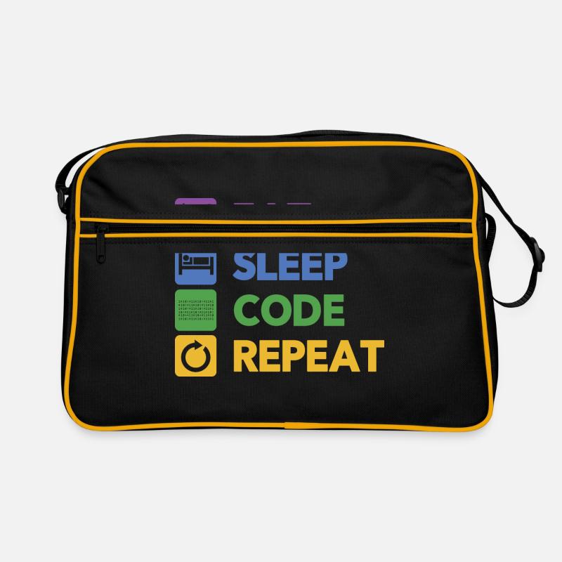 Eat Sleep Code Repeat Coder Programmer Software De Retro Tasche