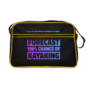 Weekend Foreacst 100% Chance Of Kayaking Rower Row - Retro Tasche - Schwarz/Gold - Vorne