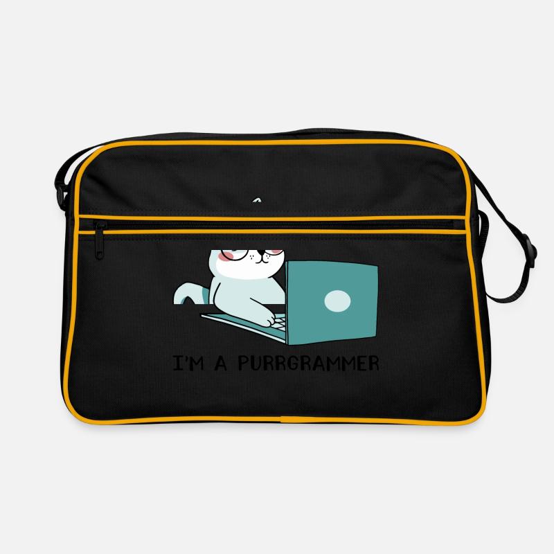 I'm A Purrgrammer Coder Software Developer Compute - Retro Tasche - Schwarz/Gold