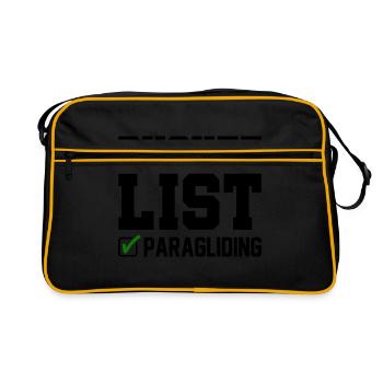 Bucket List Paragliding Parachute Paraglider Skydi - Retro Tasche - Schwarz/Gold - Vorne