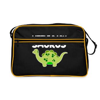 Green Little Baby Saurus v2 - Retro Bag - black/gold - Front