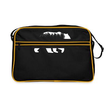 Brown bear black bear gift idea - Retro Bag - black/gold - Front