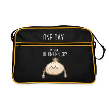 Idée de cadeau d'oignon légumes crybaby - Sac Retro - noir/or - Devant