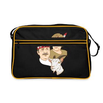 Erdogan Merkel Goat Satire Indian politician - Retro Bag - black/gold - Front