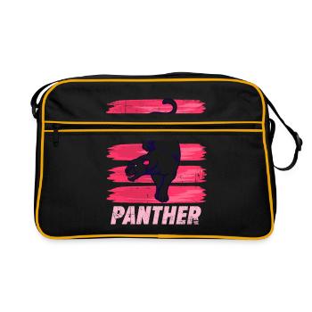 Cadeau Panther Big Cat Safari Noir Blanc - Sac Retro - noir/or - Devant