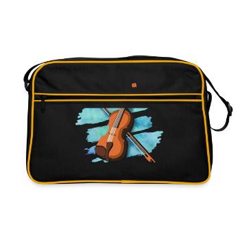 Instrument de musique violon violoniste cadeau - Sac Retro - noir/or - Devant