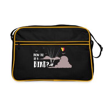 Parachute de parapente extrêmement sportif cadeau - Sac Retro - noir/or - Devant