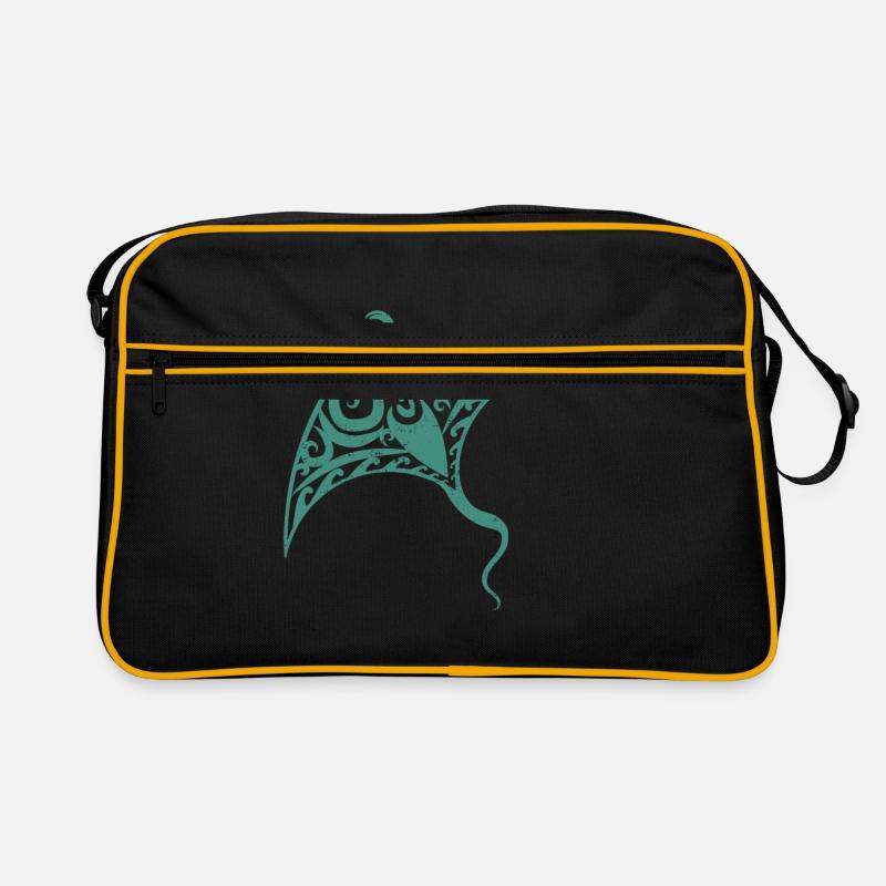 Stingray Rays Dasyatis Maori Tattoo - Retro Bag - black/gold