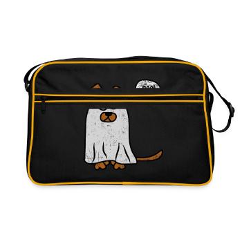 Ghost Scary Dog Holiday Halloween Gift - Retro Bag - black/gold - Front