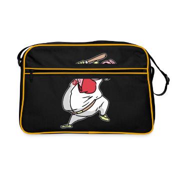 Nilpferd Baseball - Retro Tasche - Schwarz/Gold - Vorne