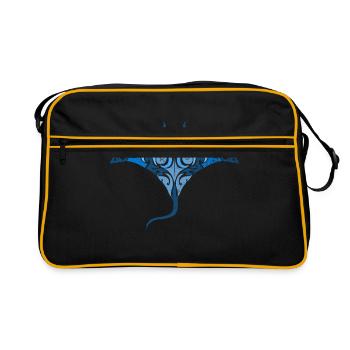 Stingray tatouage Dasyatis Maori tatouage - Sac Retro - noir/or - Devant