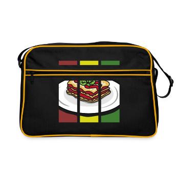 Lasagne - Retro Tasche - Schwarz/Gold - Vorne