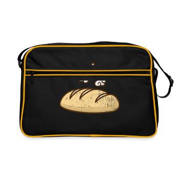 Bread baguette French toast pastry gift - Retro Bag - black/gold - Front