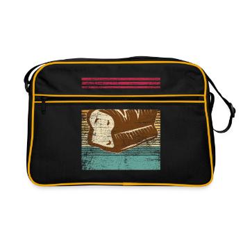 Bread pastry sliced loaf of bread toast gift - Retro Bag - black/gold - Front