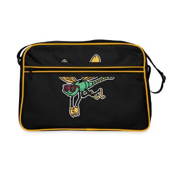 Libellule Guêpe Insekt Petit-Cadeau - Sac Retro - noir/or - Devant