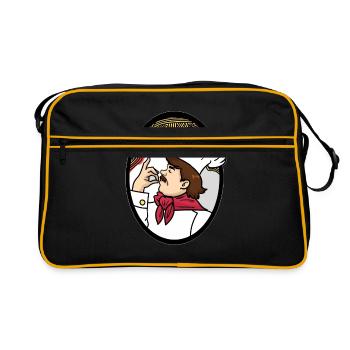 Spaghetti Küchenchef - Retro Tasche - Schwarz/Gold - Vorne