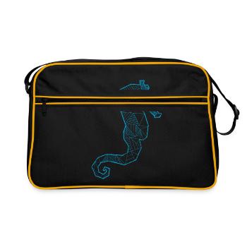 Seahorse ocean fish gift - Retro Bag - black/gold - Front