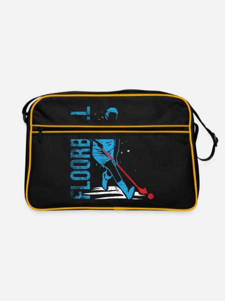 Cadeau de hockey Floorball - Sac Retro - noir/or - Devant