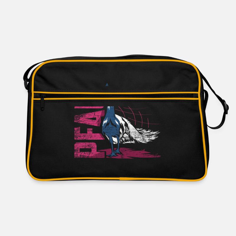 Peacock peahen bird Retro Bag