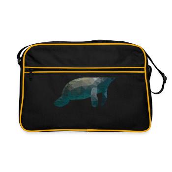 Sea cow marine fauna sea - Retro Bag - black/gold - Front