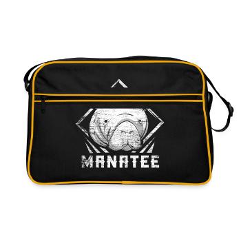 Manatee Dugong Gift - Retro Bag - black/gold - Front