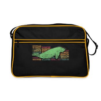 Manatee Dugong marine fauna - Retro Bag - black/gold - Front