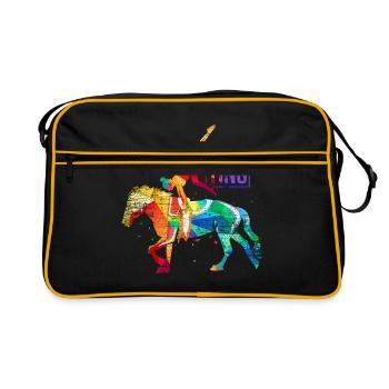 Vaulting Horse Gift - Retro Bag - black/gold - Front
