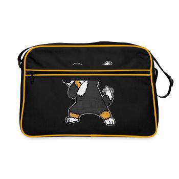Berner Sennenhund dab - Retro Tasche - Schwarz/Gold - Vorne